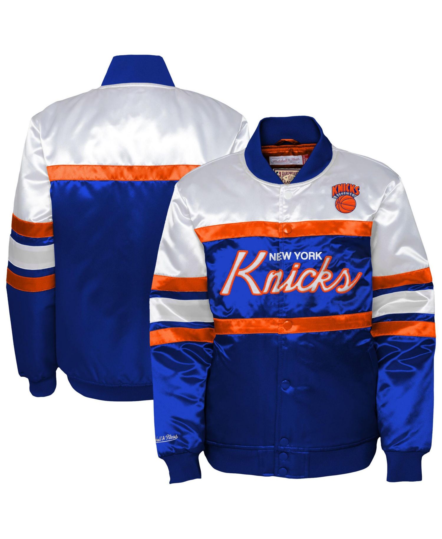 Big Boys and Girls Blue New York Knicks Satin Full-Snap Jacket