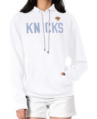 Women's White New York Knicks Dot Print Pullover Hoodie