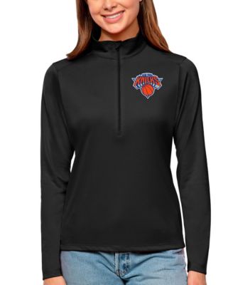 Women's Black New York Knicks Tribute Half-Zip Sweatshirt