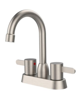 2 Handles Bathroom Sink Faucet, Brushed Nickel Centerset RV Bathroom Faucets for 3 Hole