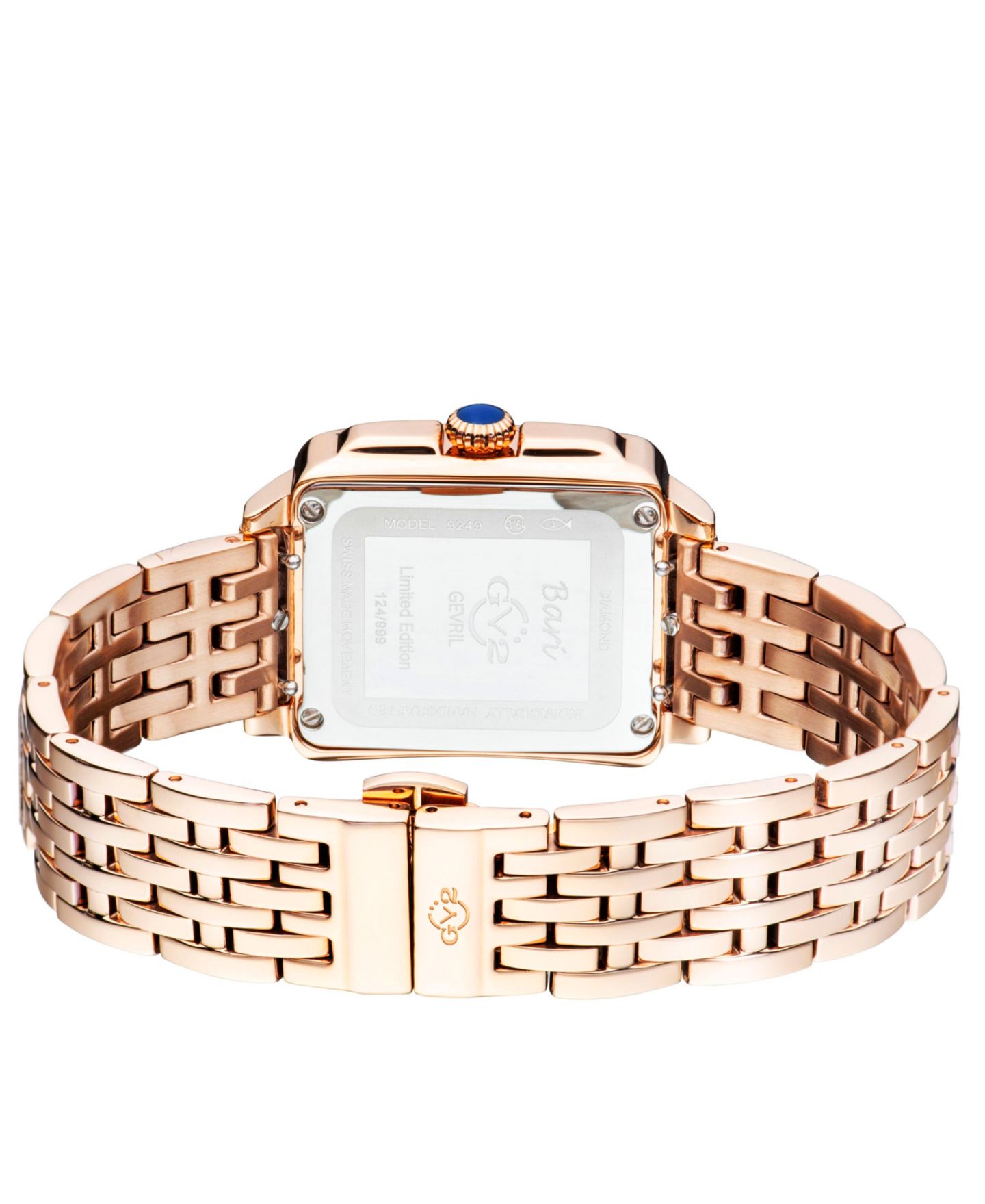 Женские часы GV2 by Gevril Bari Tortoise Swiss Quartz Diamond IP Stainless Steel Bracelet Watch — фото 3
