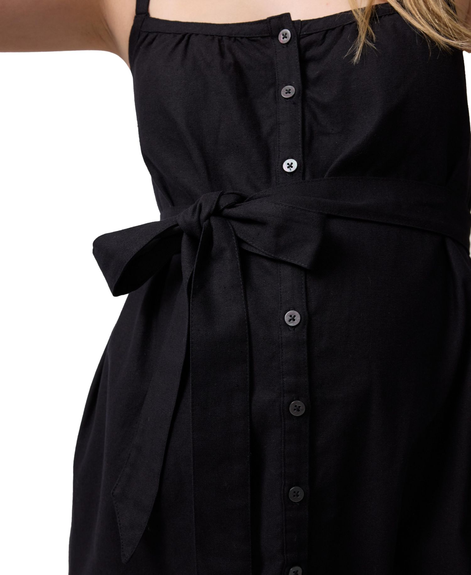 Maternity Ingrid + Isabel Sleeveless Button Front Midi Dress