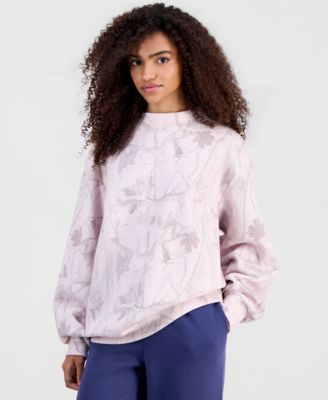 Juniors' Printed Mockneck Sweatshirt