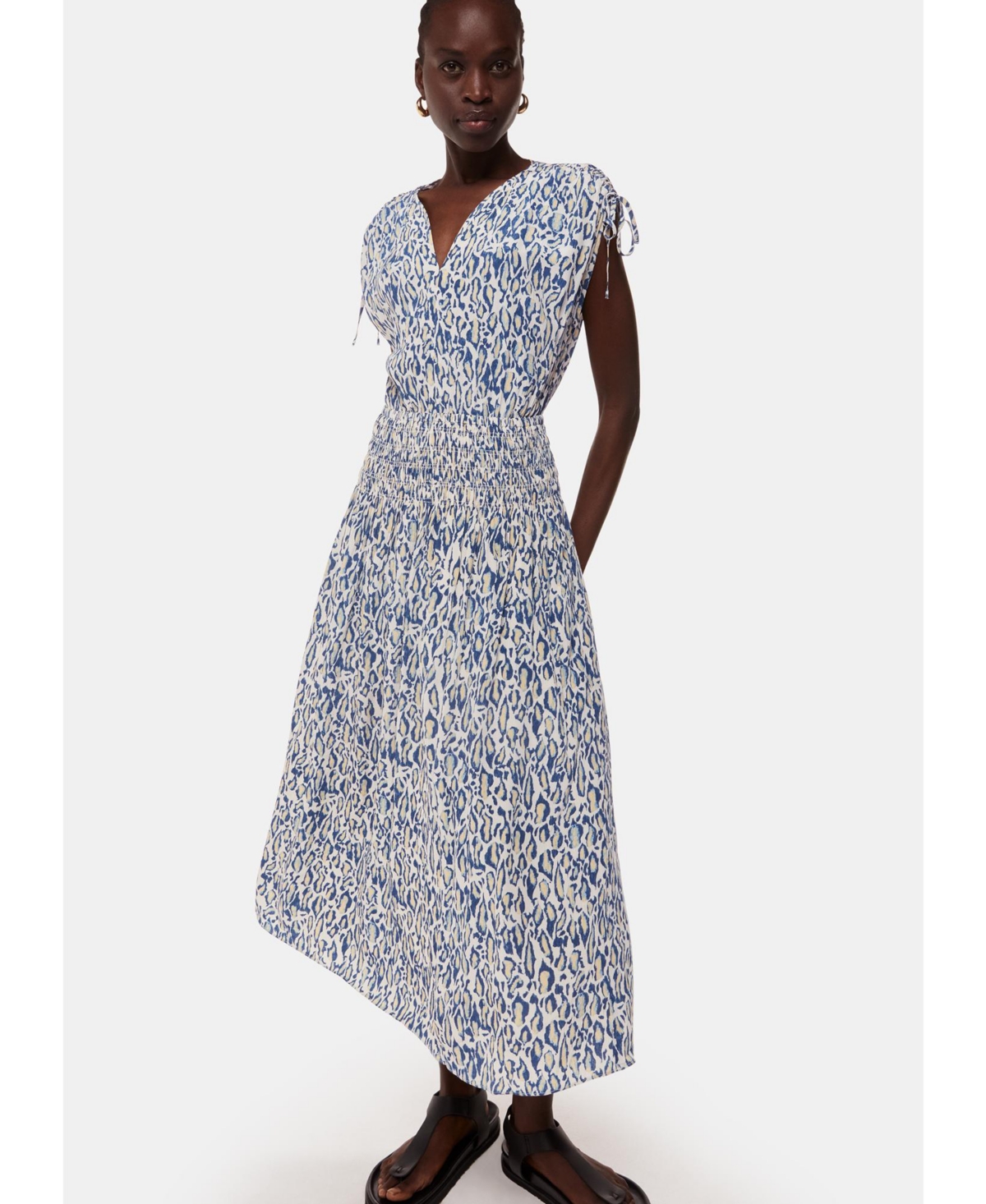 Whistles Women's Flaming Leopard Print Midi Dress