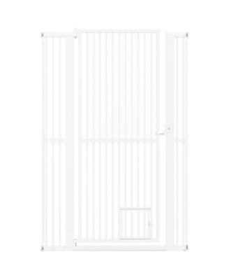 59 in Extra Tall Pet Gate with Adjustable Width and Dual Lockable Doors