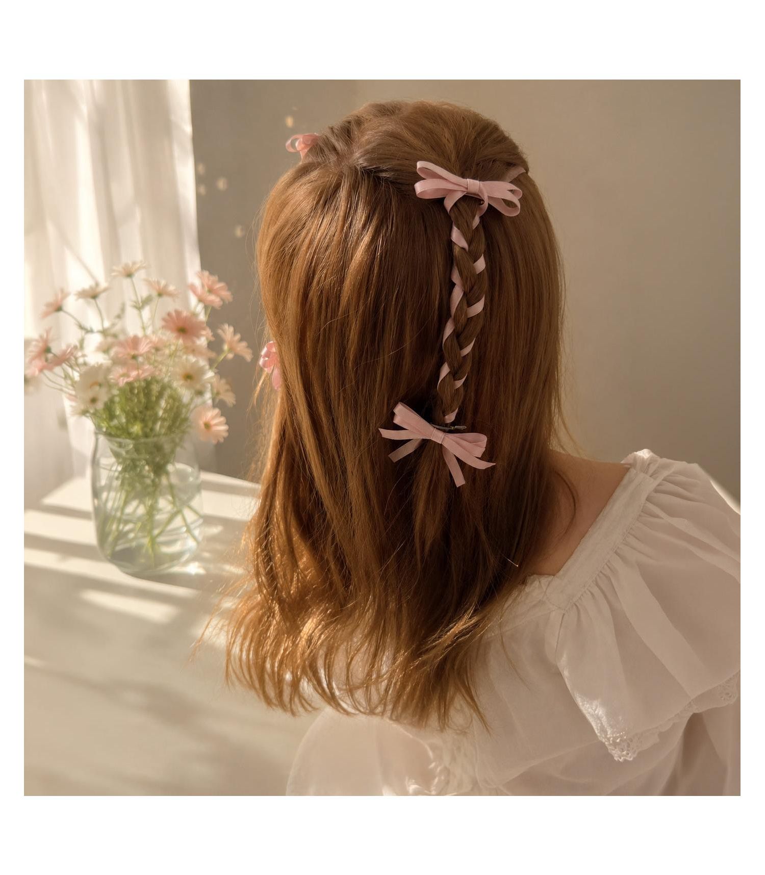 Girls Ribbon Bow Clip Set (4pc)