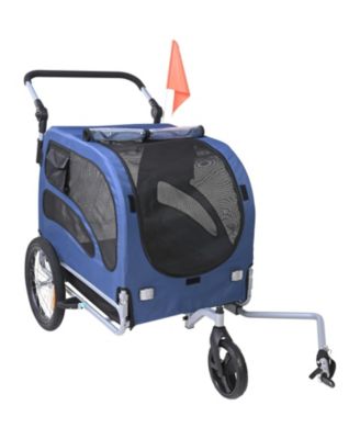 Dog Bike Trailer and Pet Stroller, 100 lb Capacity Folding Carrier with Quick Release Wheels