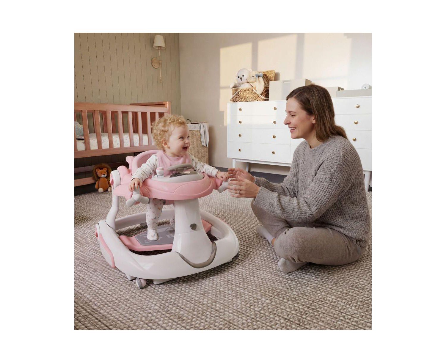Convertible Baby Activity Walker with Adjustable Height, Foldable Design and Interactive Play Features