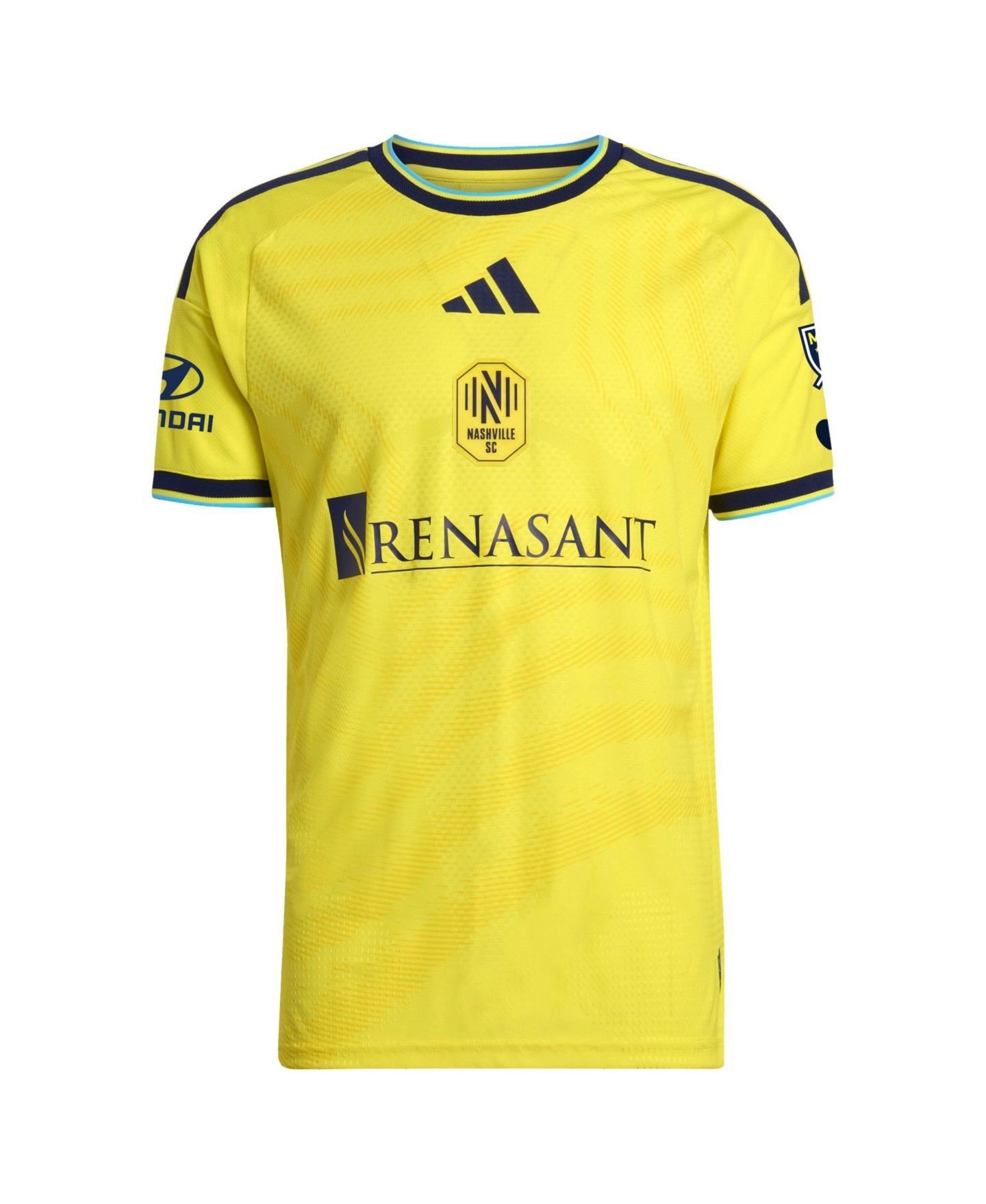 Мужские топы adidas Sam Surridge Yellow Nashville SC 2026 The Reverb Kit On-Field Authentic Patch Jersey — фото 3