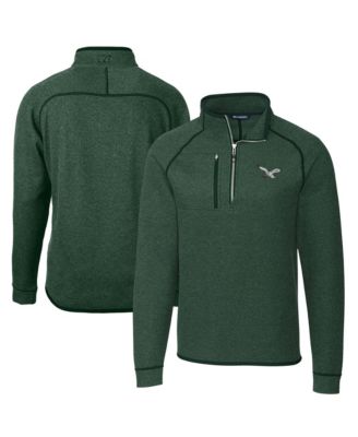 Men's Heather Green Philadelphia Eagles Mainsail Sweater-Knit Half-Zip Pullover Jacket