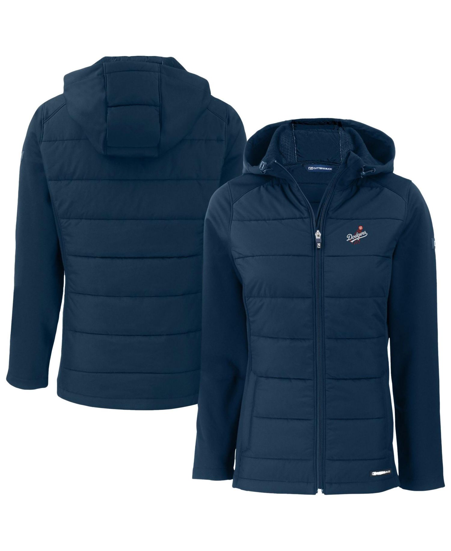 Women's Navy Los Angeles Dodgers Evoke Hybrid Eco Softshell Full-Zip Hoodie Jacket