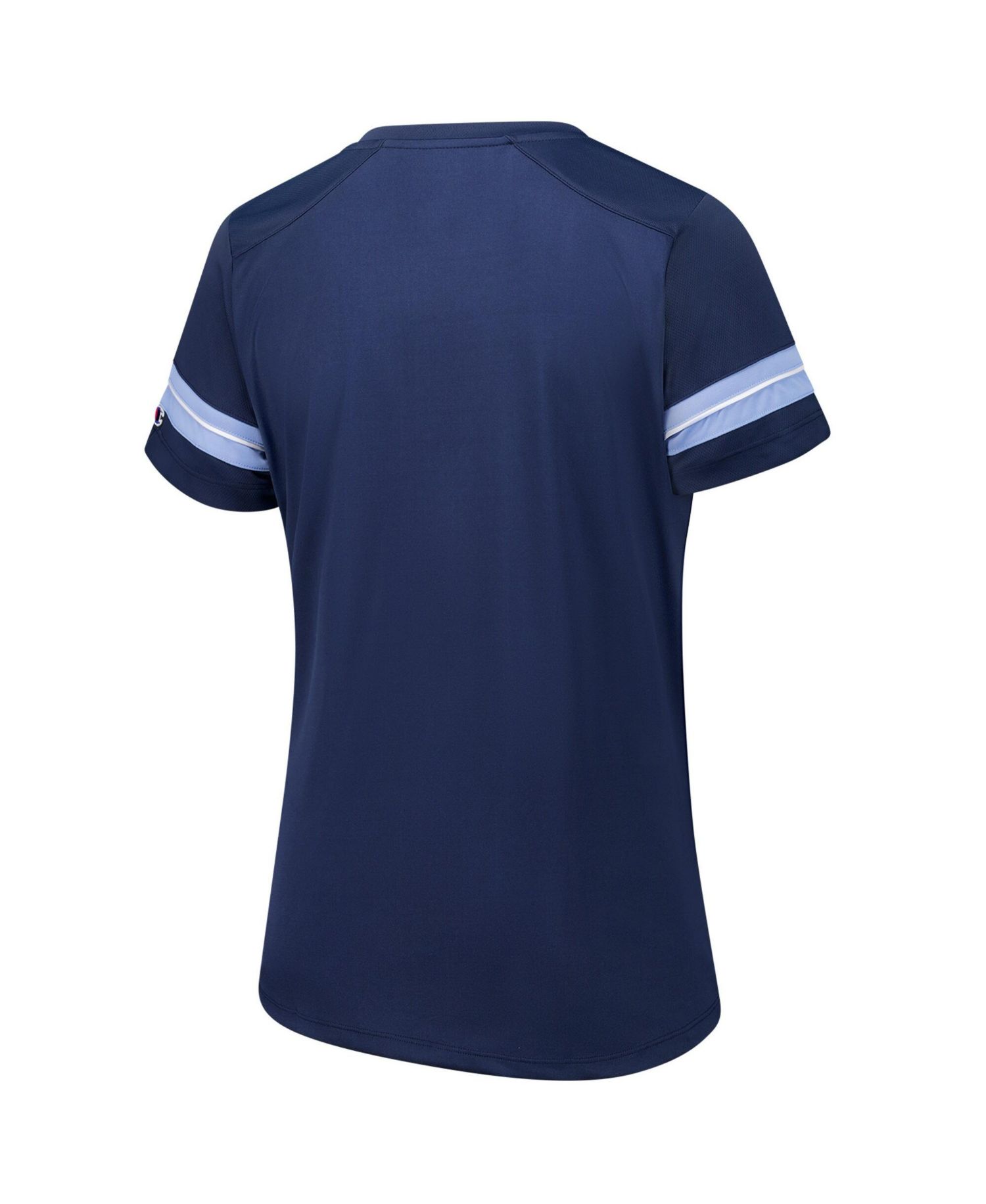 Women's Navy North Carolina Tar Heels Plus Size Overtime Readiness Lace-Up T-Shirt
