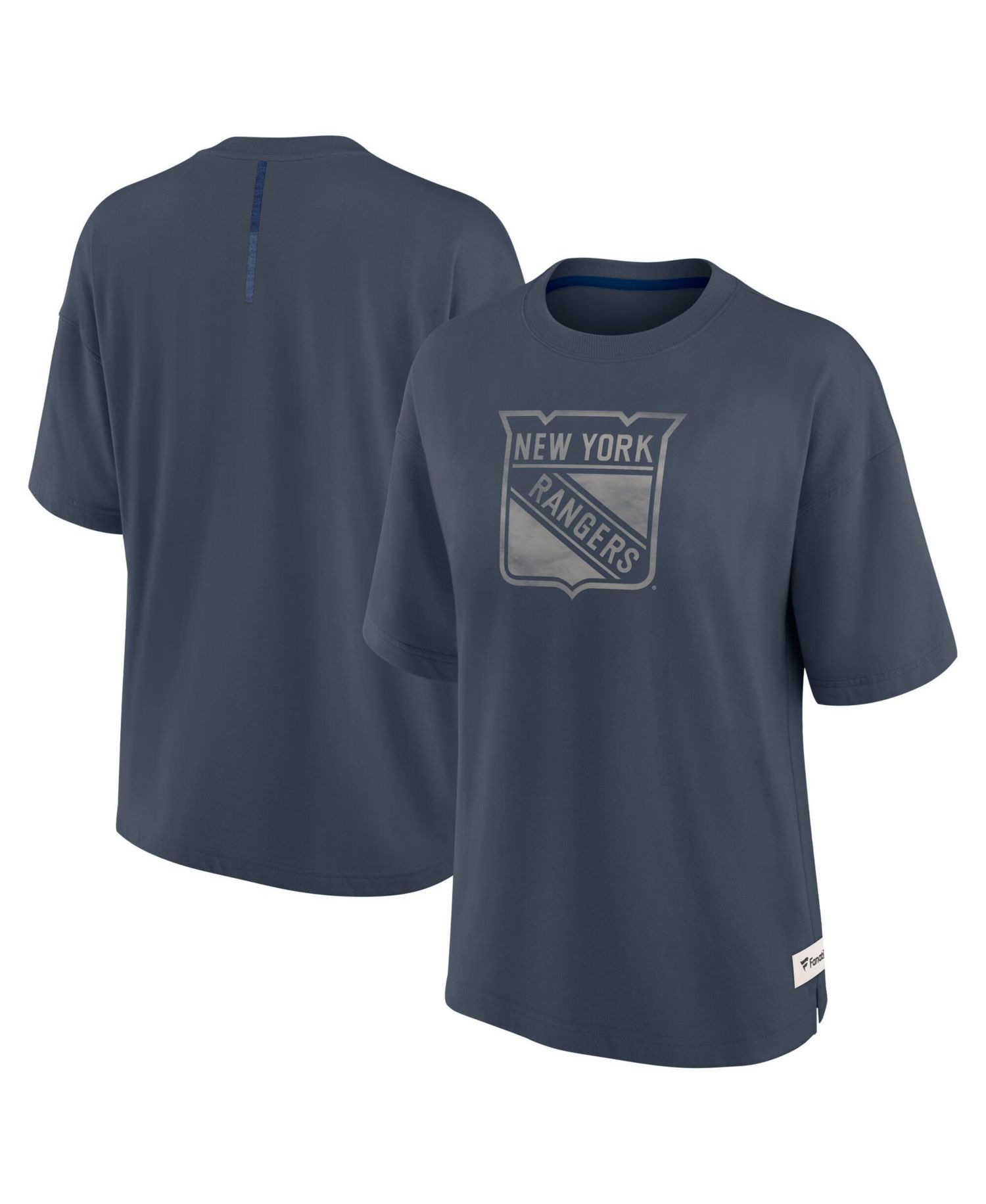 Women's Blue New York Rangers Oversized Elements Raw Edge Future Ground T-Shirt