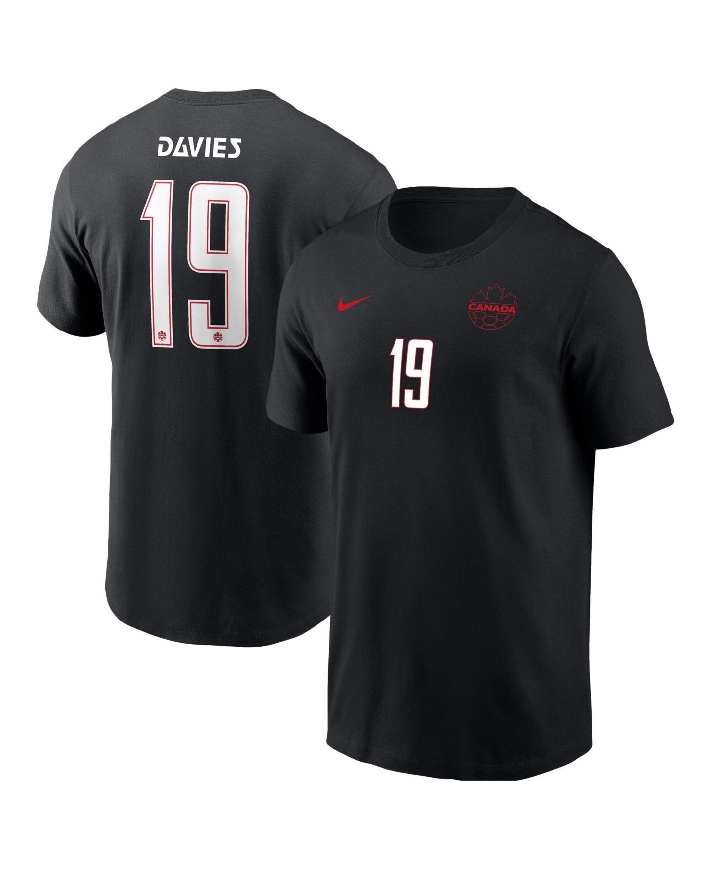 Мужская футболка Nike Alphonso Davies Black Canada Soccer Away Name & Number — фото 1