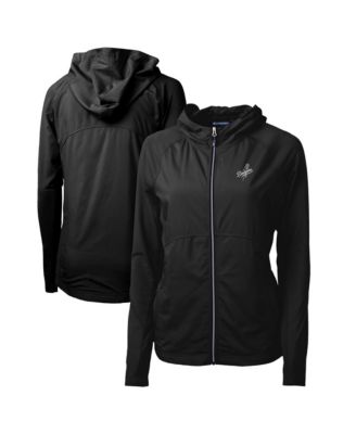 Women's Black Los Angeles Dodgers Adapt Eco Knit Hybrid Raglan Full-Zip Hoodie