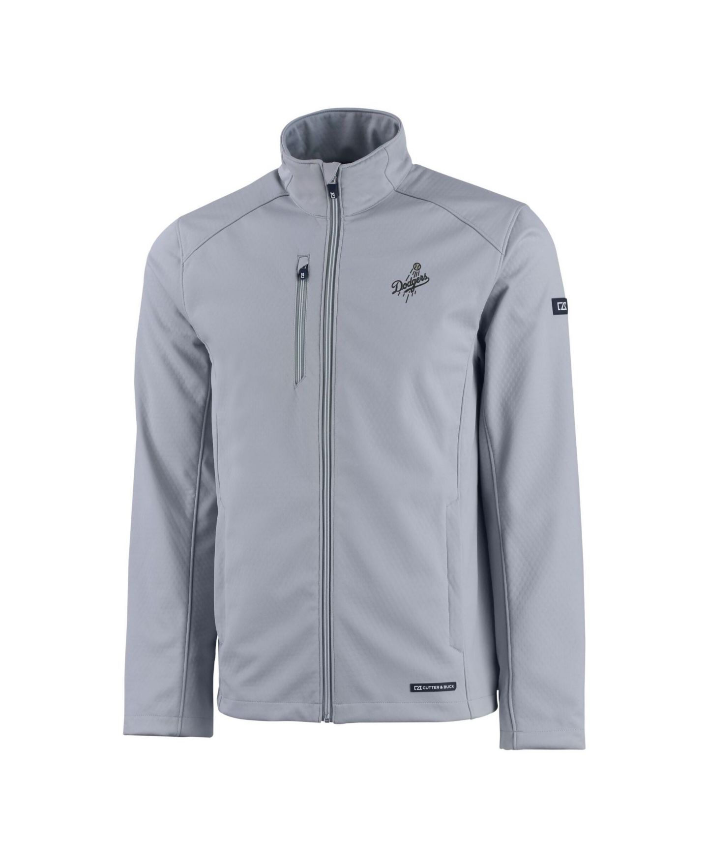 Мужская куртка Cutter & Buck Gray Los Angeles Dodgers Evoke Eco Softshell Full-Zip — фото 2