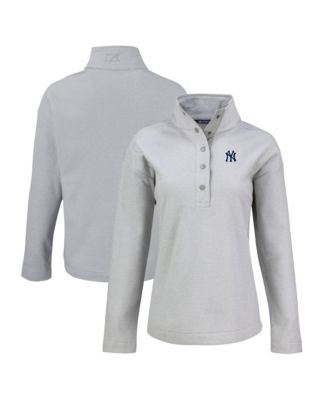 Women's Gray New York Yankees Hunts Point Eco Half-Snap Jacket