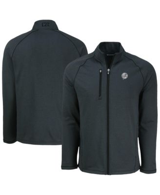 Men's Heather Black New York Yankees Peshastin Eco Fleece Raglan Full-Zip Jacket