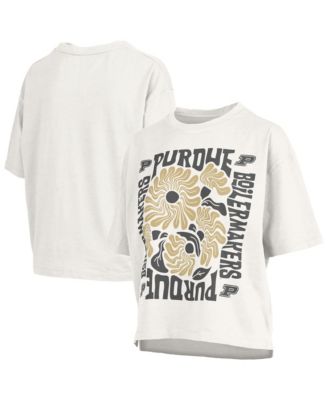 Women's White Purdue Boilermakers Elena Oversized Slub T-Shirt
