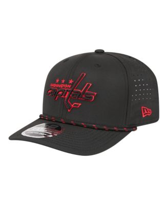 Men's Black Washington Capitals Sport Vented 9SEVENTY Rope Adjustable Hat