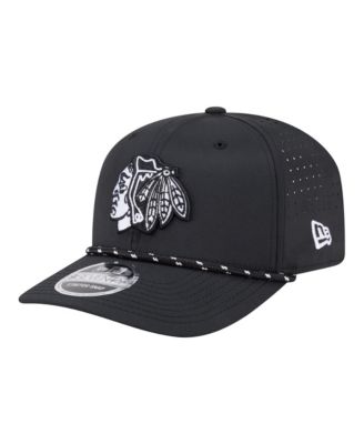 Men's Black Chicago Blackhawks Sport Vented 9SEVENTY Rope Adjustable Hat