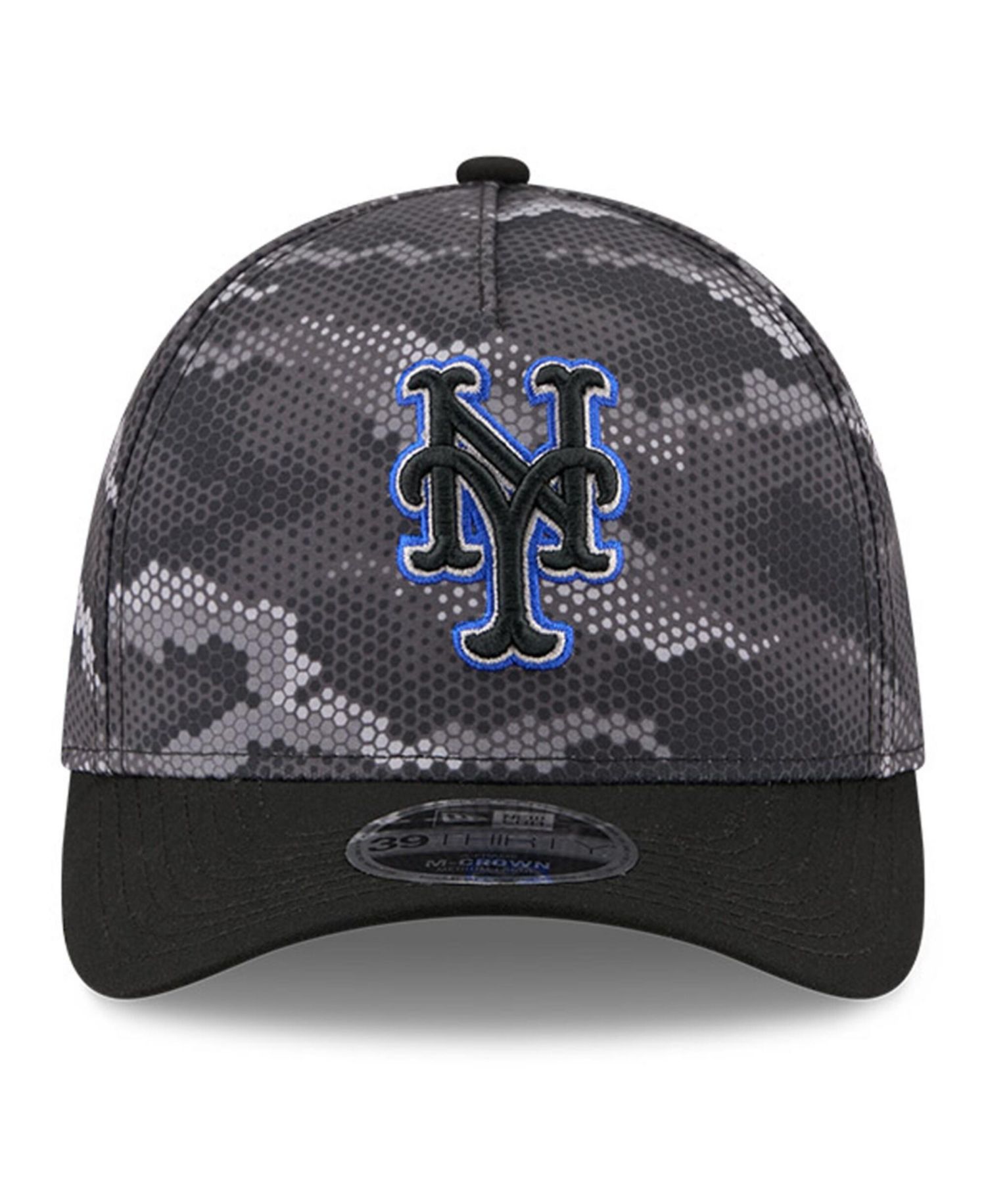Men's Black New York Mets Camo 39THIRTY A-Frame Flex Hat