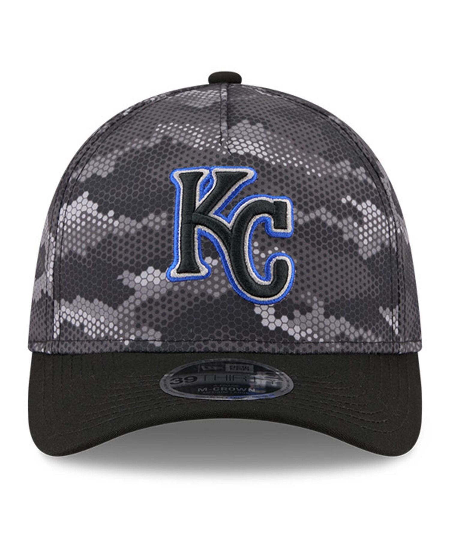 Men's Black Kansas City Royals Camo 39THIRTY A-Frame Flex Hat
