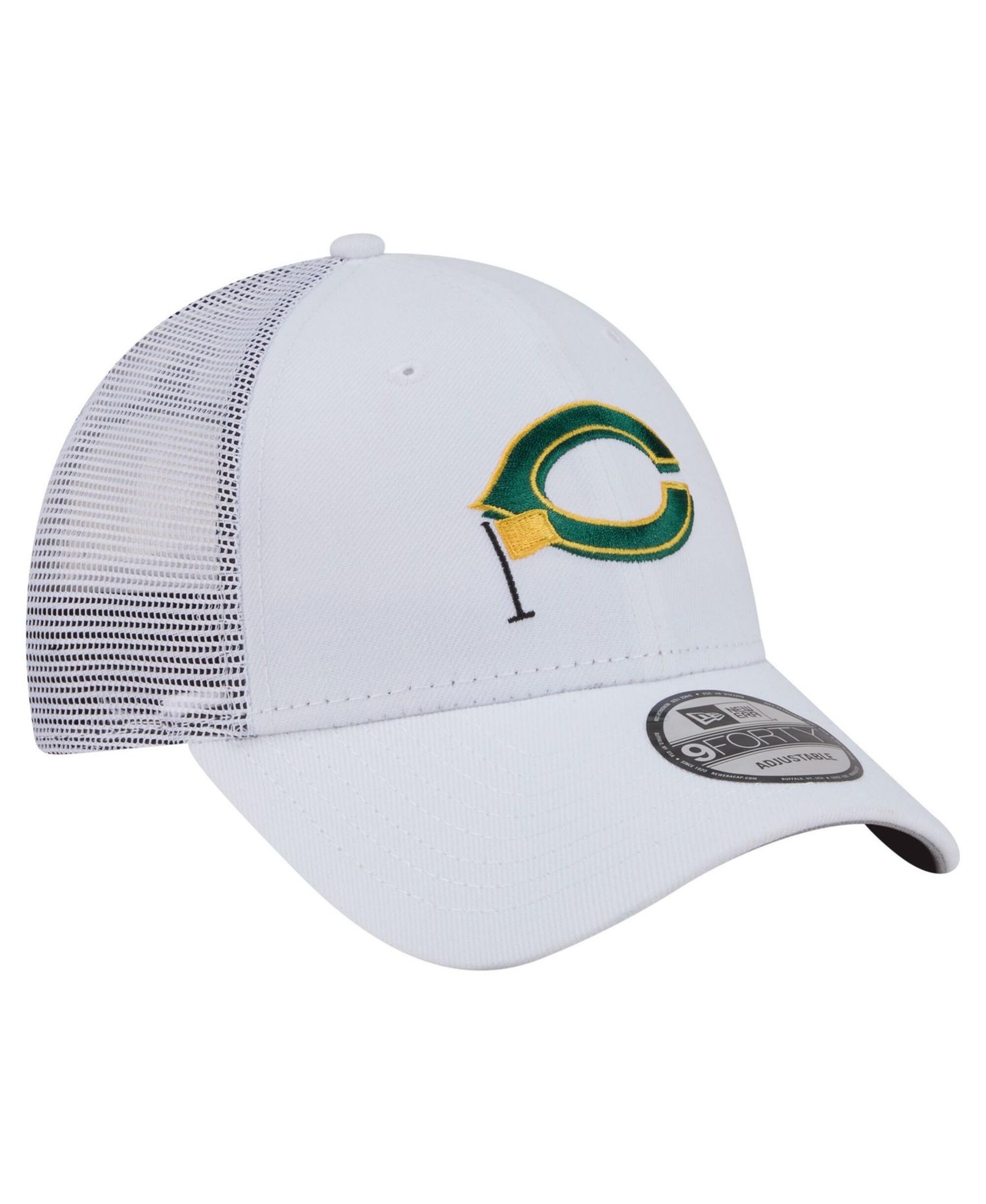 Men's White Cincinnati Reds Flag 9FORTY Trucker Adjustable Hat