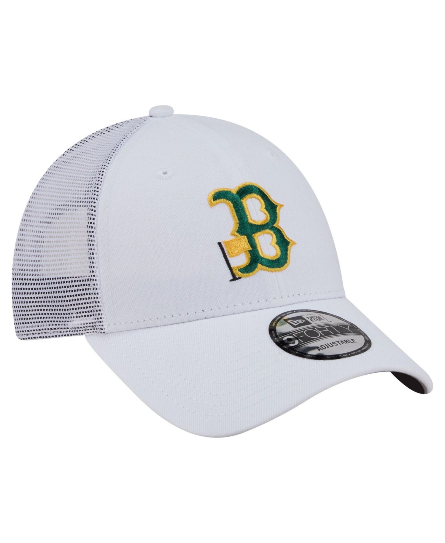 Men's White Boston Red Sox Flag 9FORTY Trucker Adjustable Hat