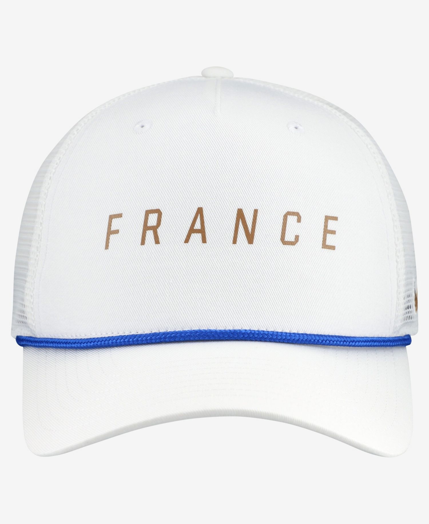 Men's White France National Team Rise Rope Trucker A-Frame Adjustable Hat