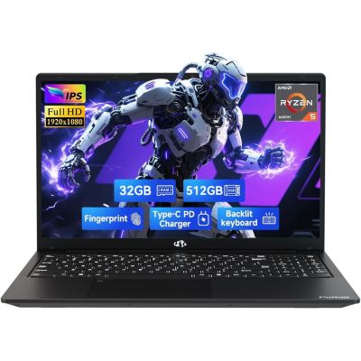 15.6 Gaming Laptop AMD Ryzen 5 6600H 6-Cores 32GB DDR5 RAM 512GB SSD 4.5GHz