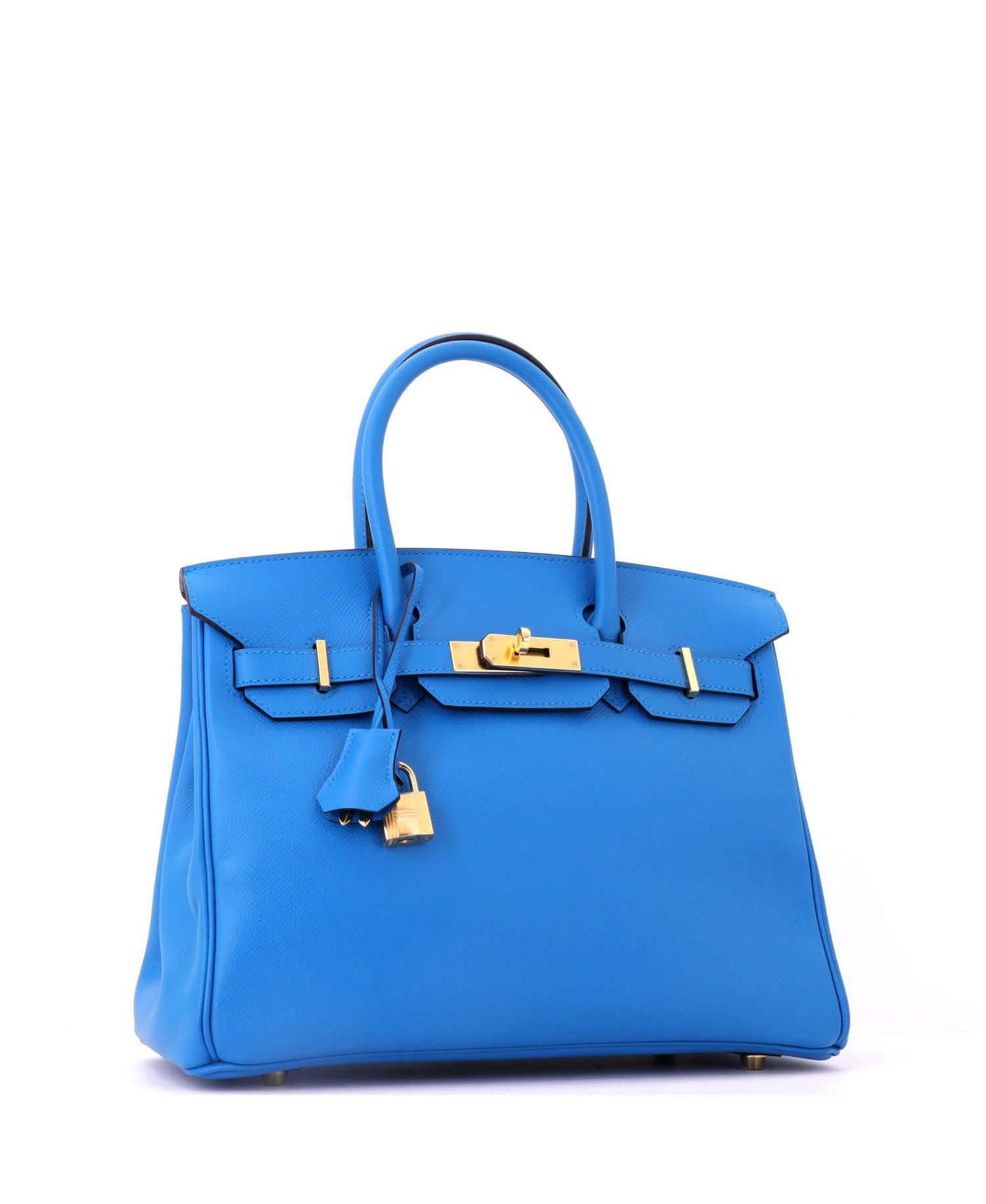 Birkin 30 Handbag Blue Epsom with Gold Hardware