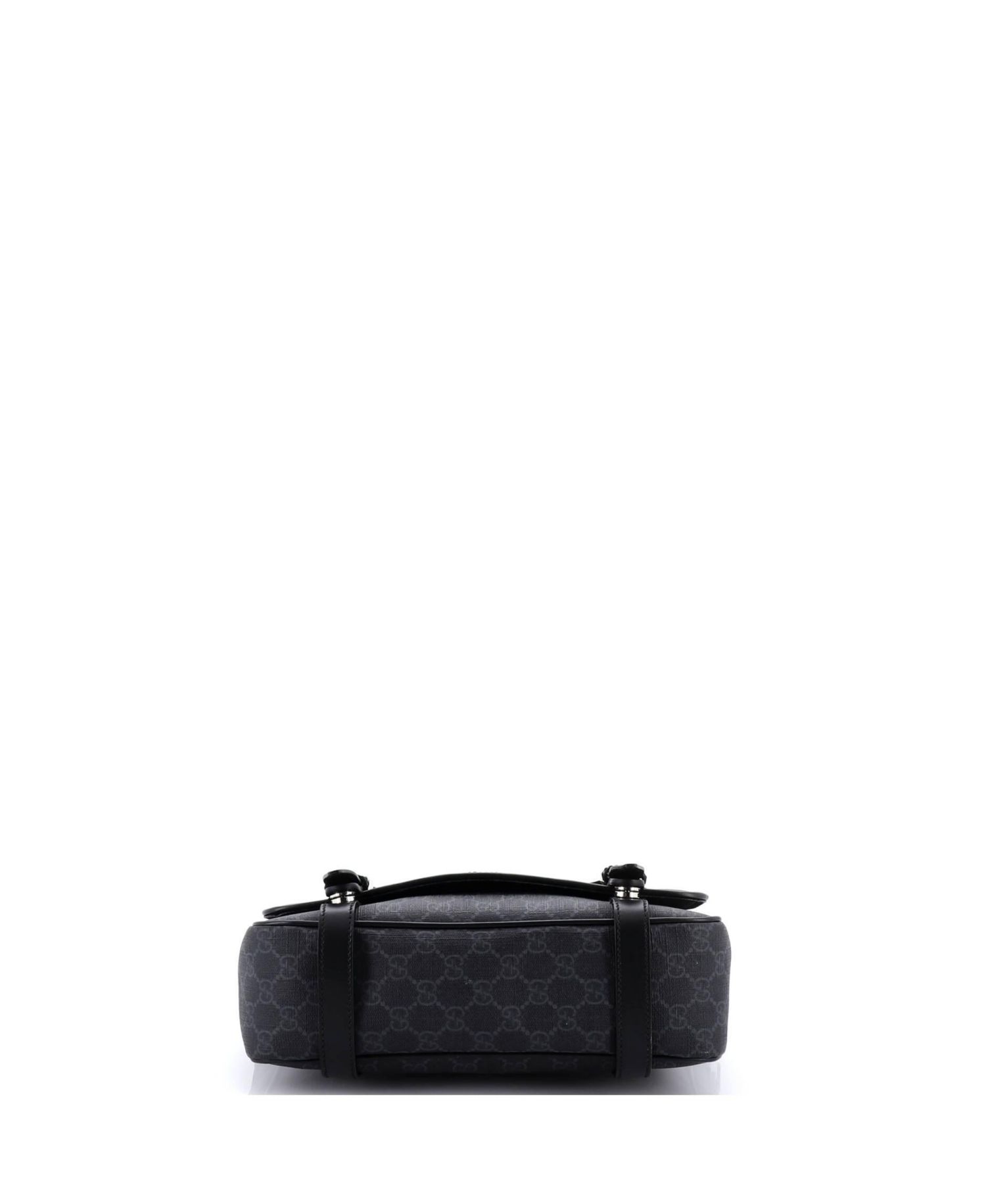 Medium Interlocking G Patch Messenger Bag GG Coated Canvas with Leather