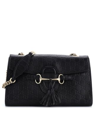 Medium Emily Chain Flap Bag Guccissima Leather