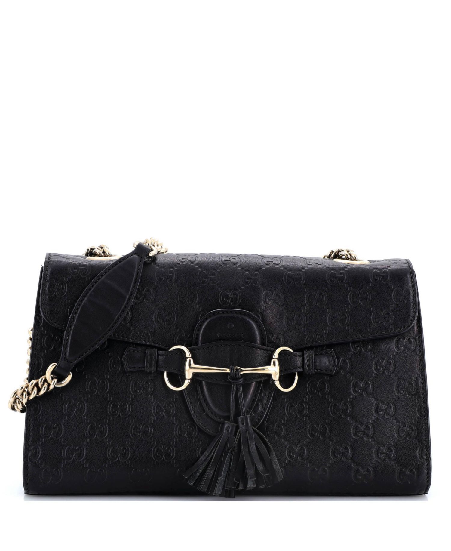 Medium Emily Chain Flap Bag Guccissima Leather