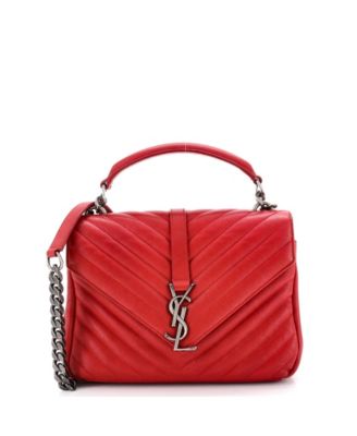 Medium Classic Monogram College Bag Matelasse Chevron Leather