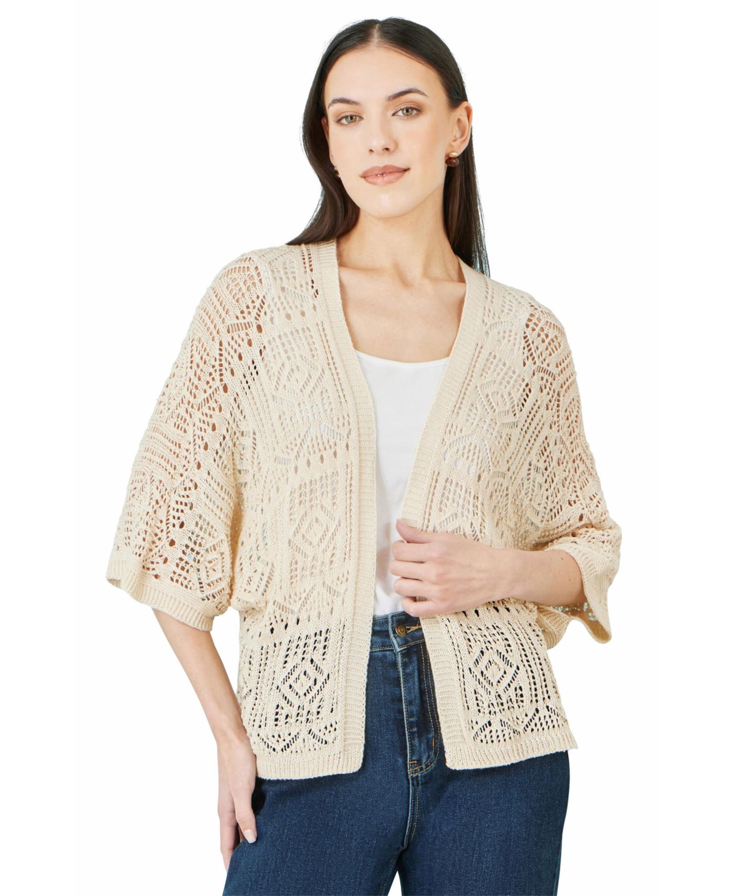 Women's Crochet Edge To Edge Cardigan
