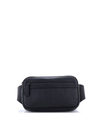 Front Zip Belt Bag GG Rubber Effect Leather