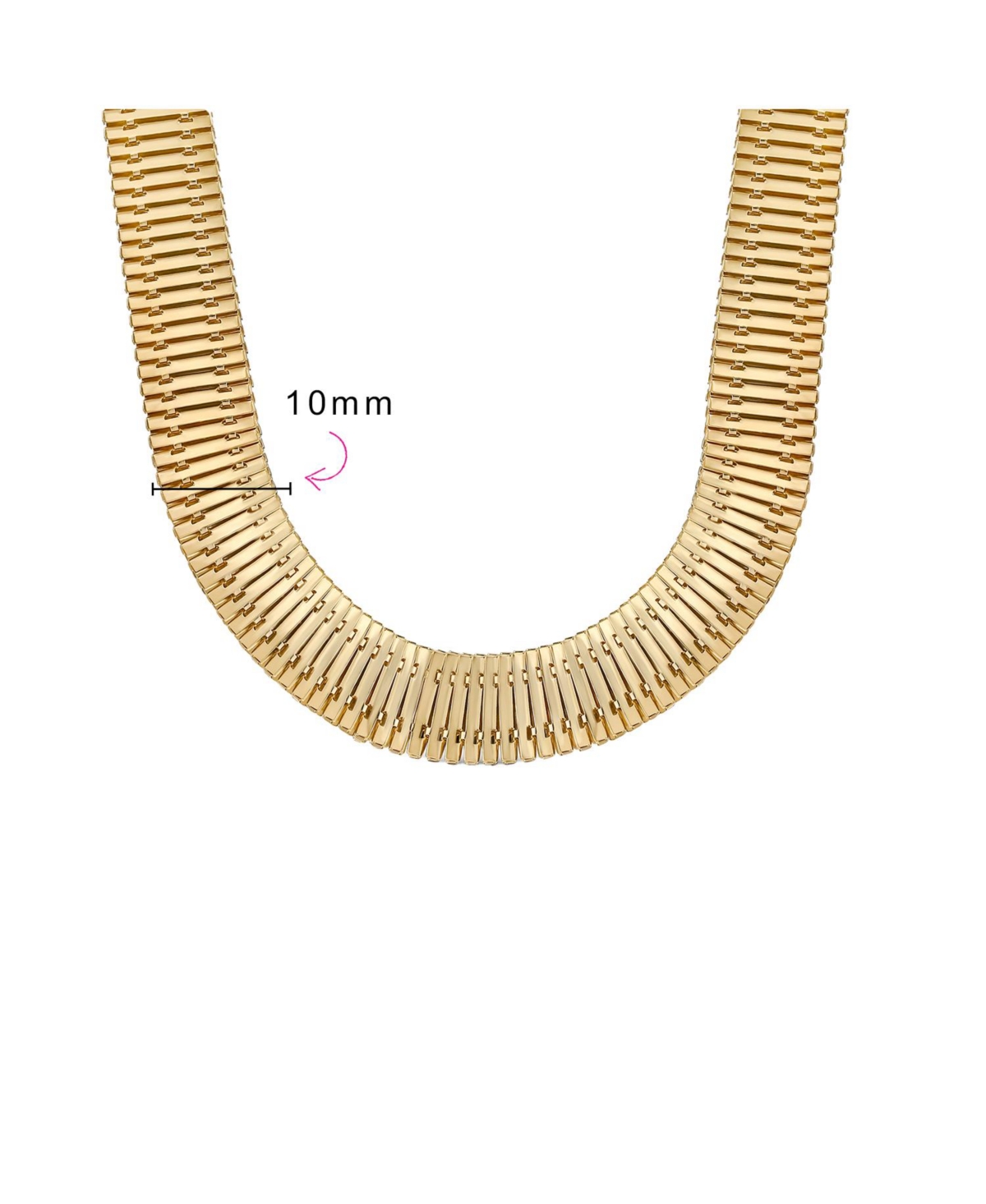 Bling Jewelry Flexible Contoured Fit Collar Gold Tone Herringbone Snake Chain Omega Choker Necklace 15 inch