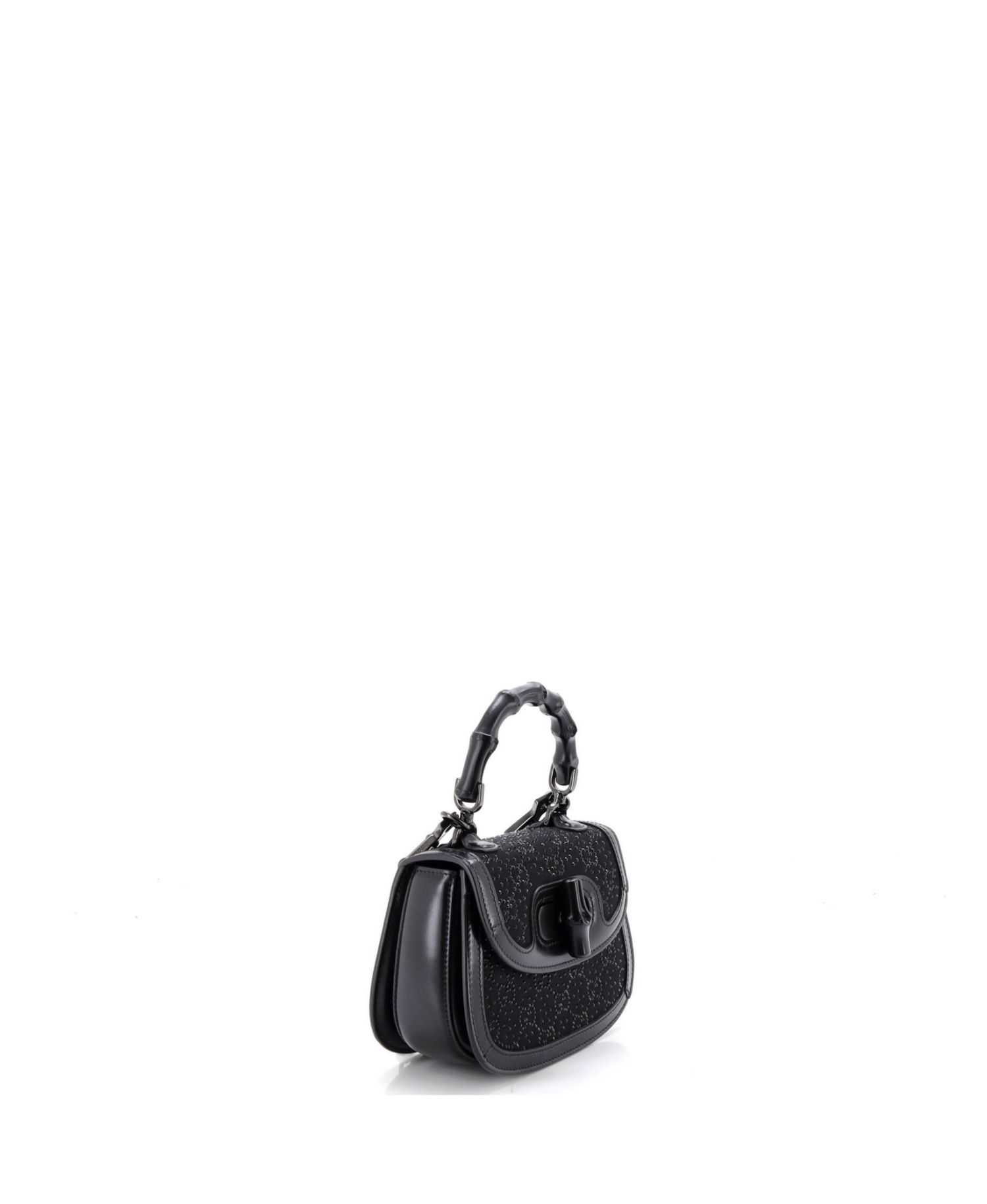 Mini Bamboo 1947 Top Handle Bag Crystal Embellished GG Canvas