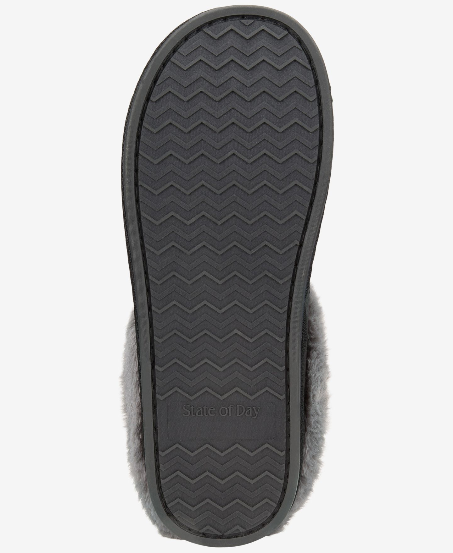 Женские сабо State of Day Boxed Faux-Fur-Collar Clog Slippers, цвет: Глубокий чёрный — фото 4