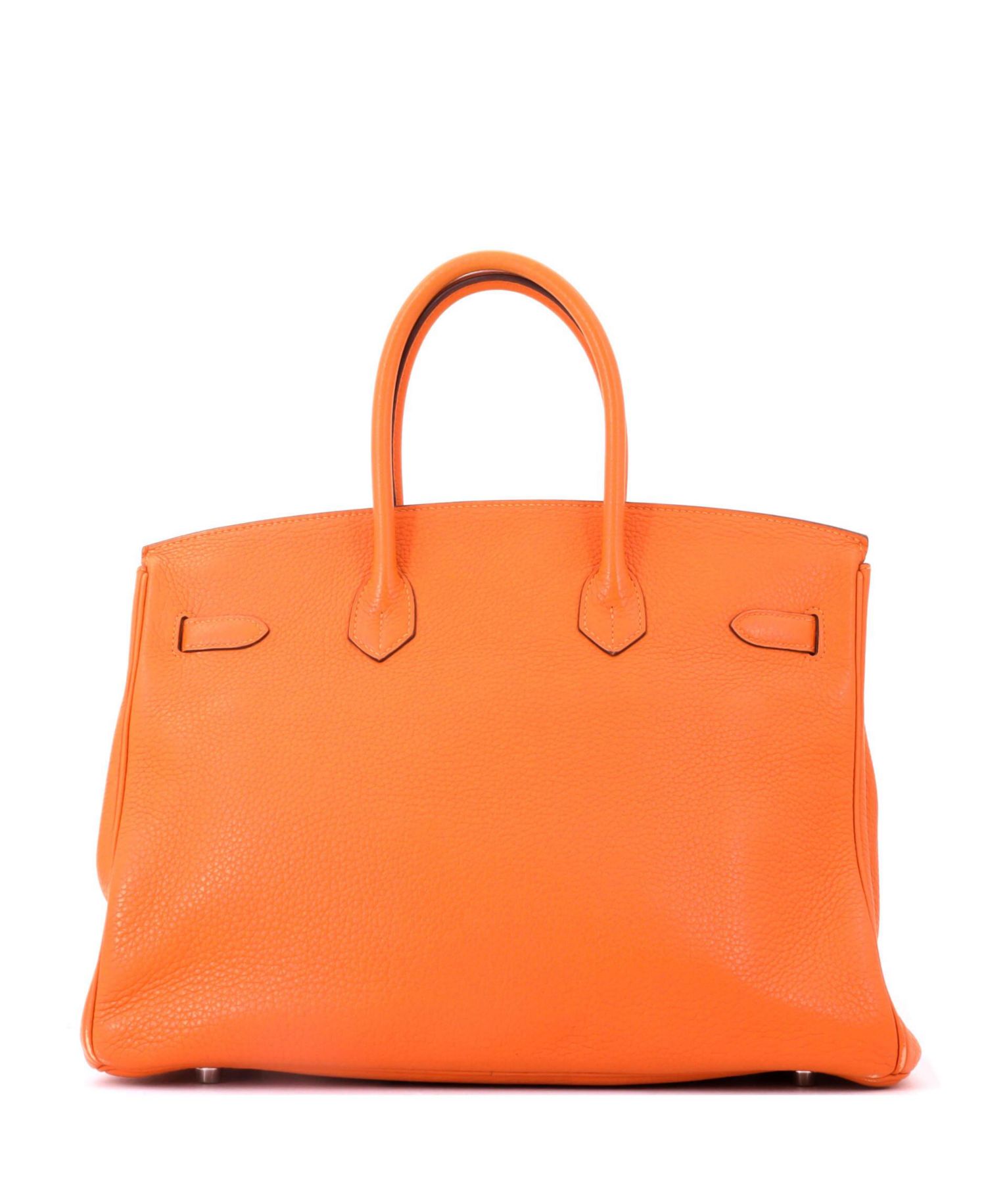Sirkin 35 Handbag Orange Clemence with Palladium Hardware