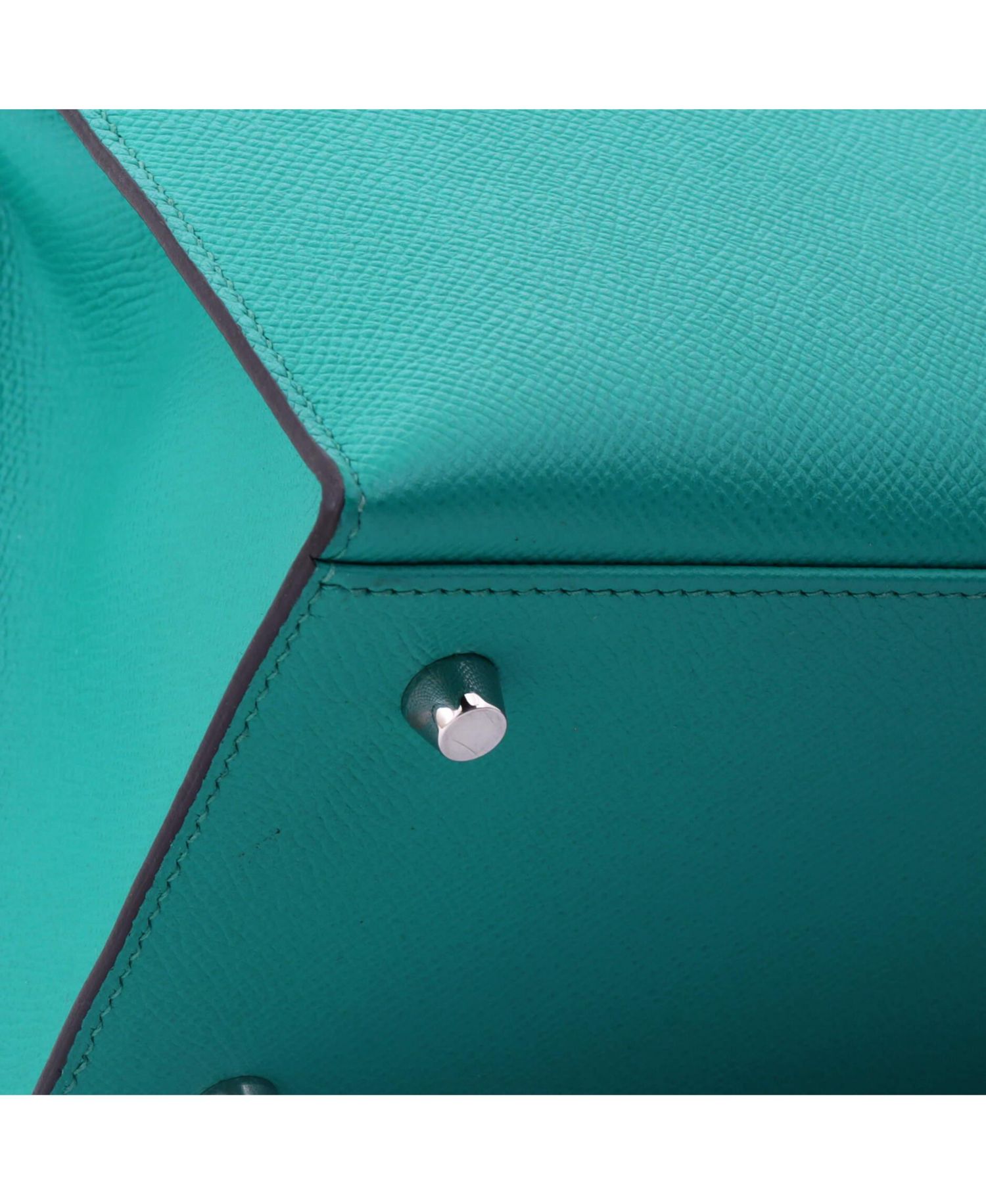 Kelly 28 Handbag Blue Epsom with Palladium Hardware