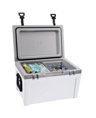 Insulated Portable Cooler, 52 qt Hard Ice Chest with Heavy Duty Handle, Holds 50 Cans