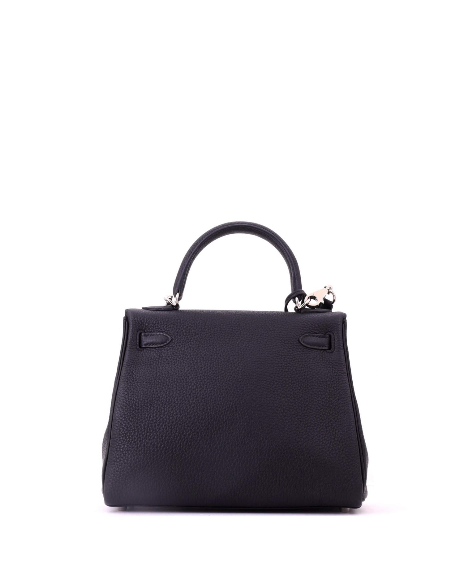 Kelly 25 Handbag Black Togo with Palladium Hardware