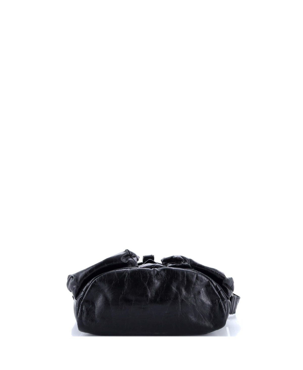 Pre-Owned Prada Slanted Double Pocket Buckle Shoulder Bag Soft Calf