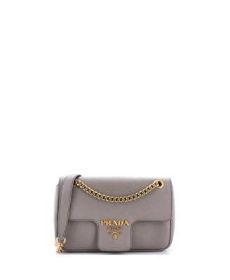 Small Pattina Flap Shoulder Bag Saffiano Leather