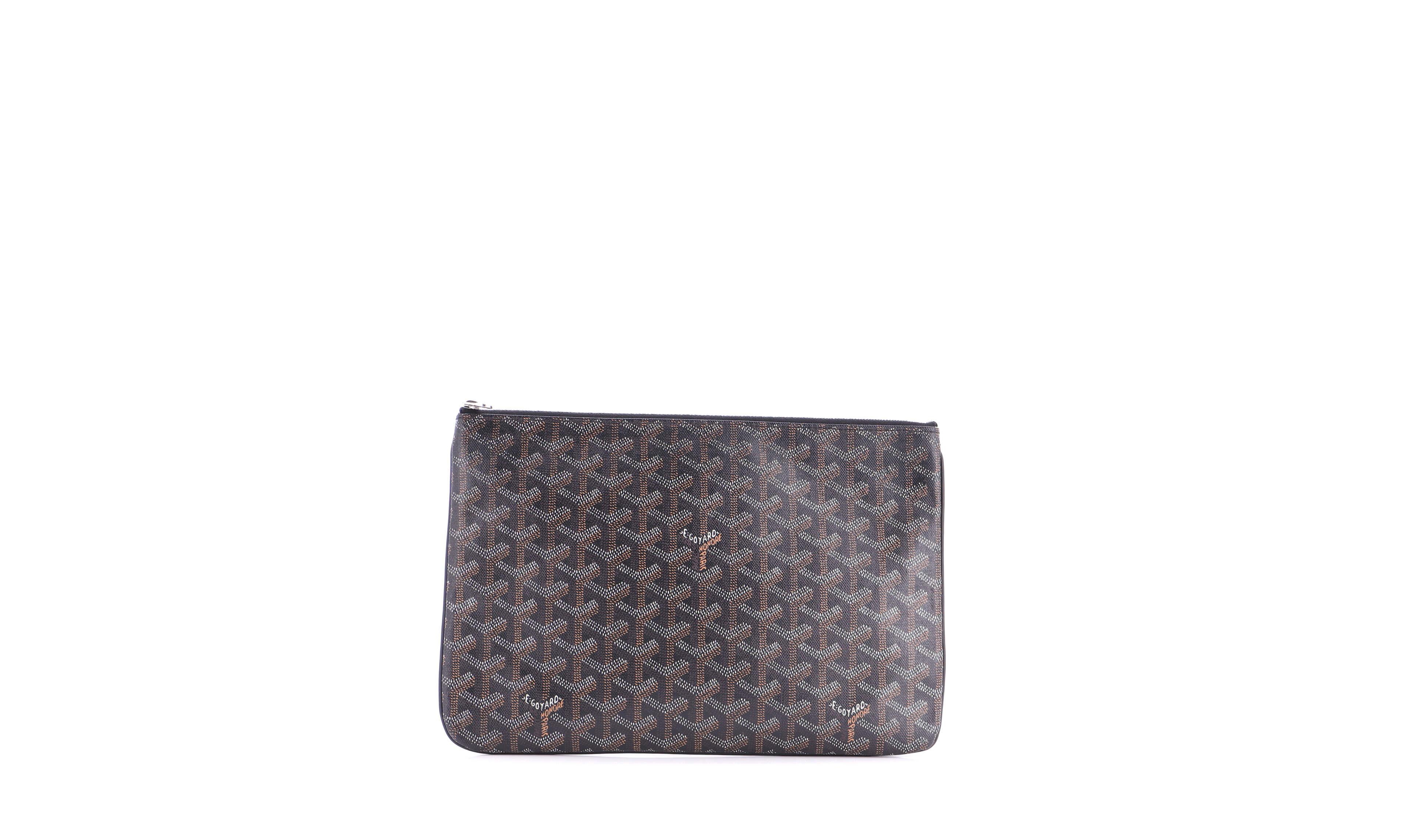 Pre-Owned Goyard Mm Senat Zip Pouch Coated Canvas