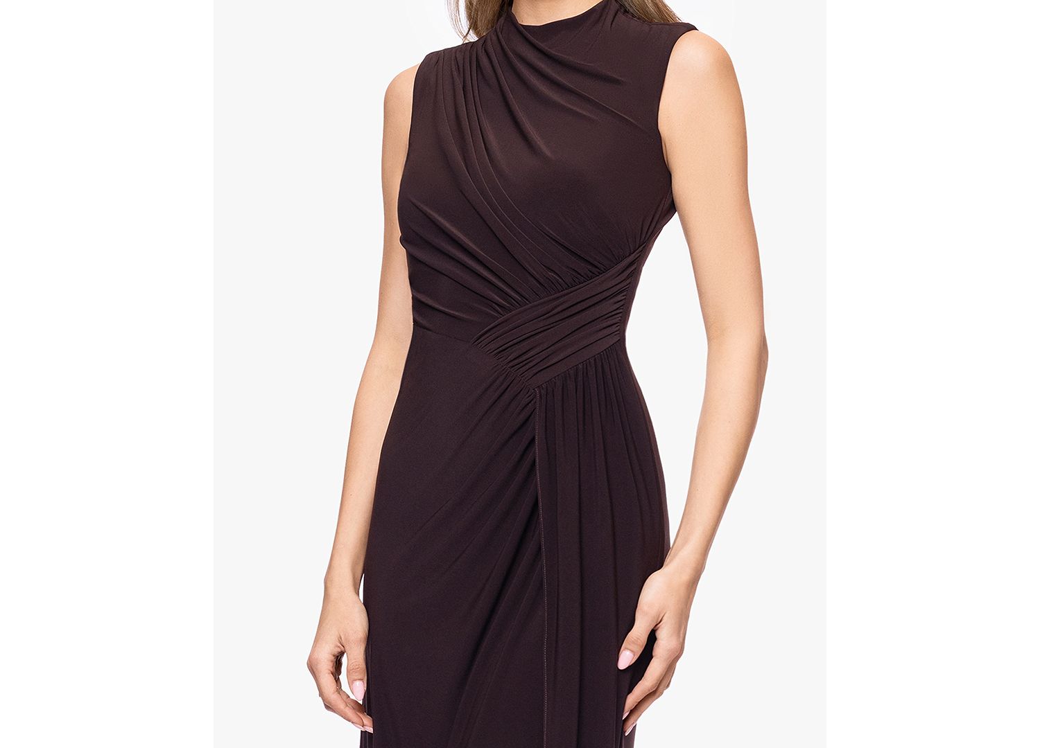 Petite Sleeveless Mock-Neck Ball Gown