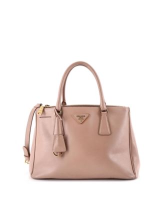 Small Double Zip Lux Tote Saffiano Leather